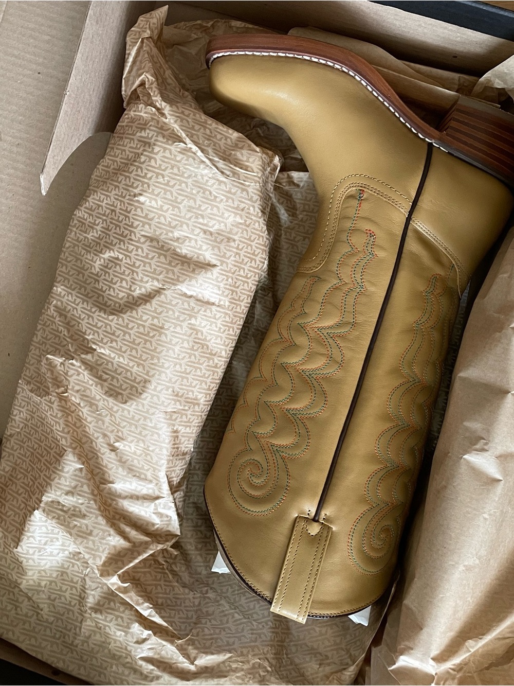 Frye Campus Deco Stitch Leather Knee-High Boots in Banana - Picture 10 of 12